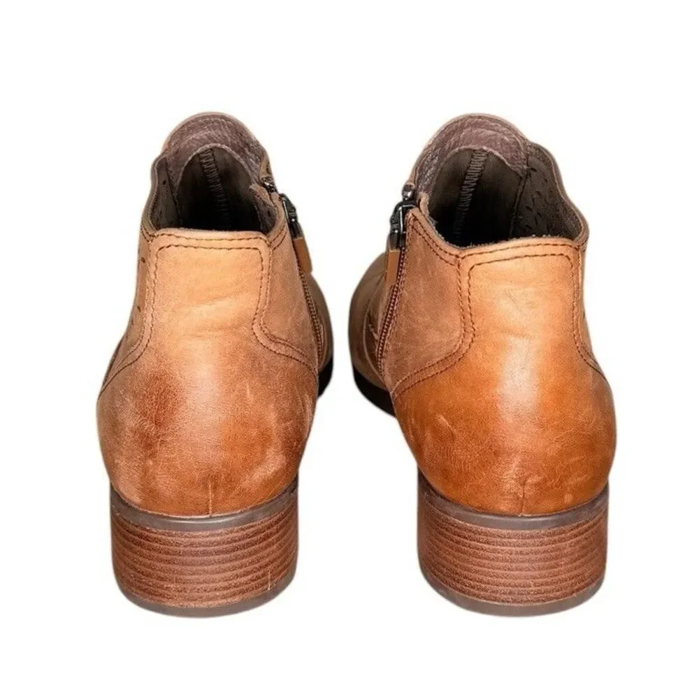 Dansko Leather Booties Size 37 (US 6.5) Liberty Burnished Nappa Zip Ankle Boots